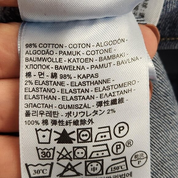 Levis Jacket Womens XL Blue Denim Trucker Jean Stretch Pockets Casual Button Up - Picture 9 of 13